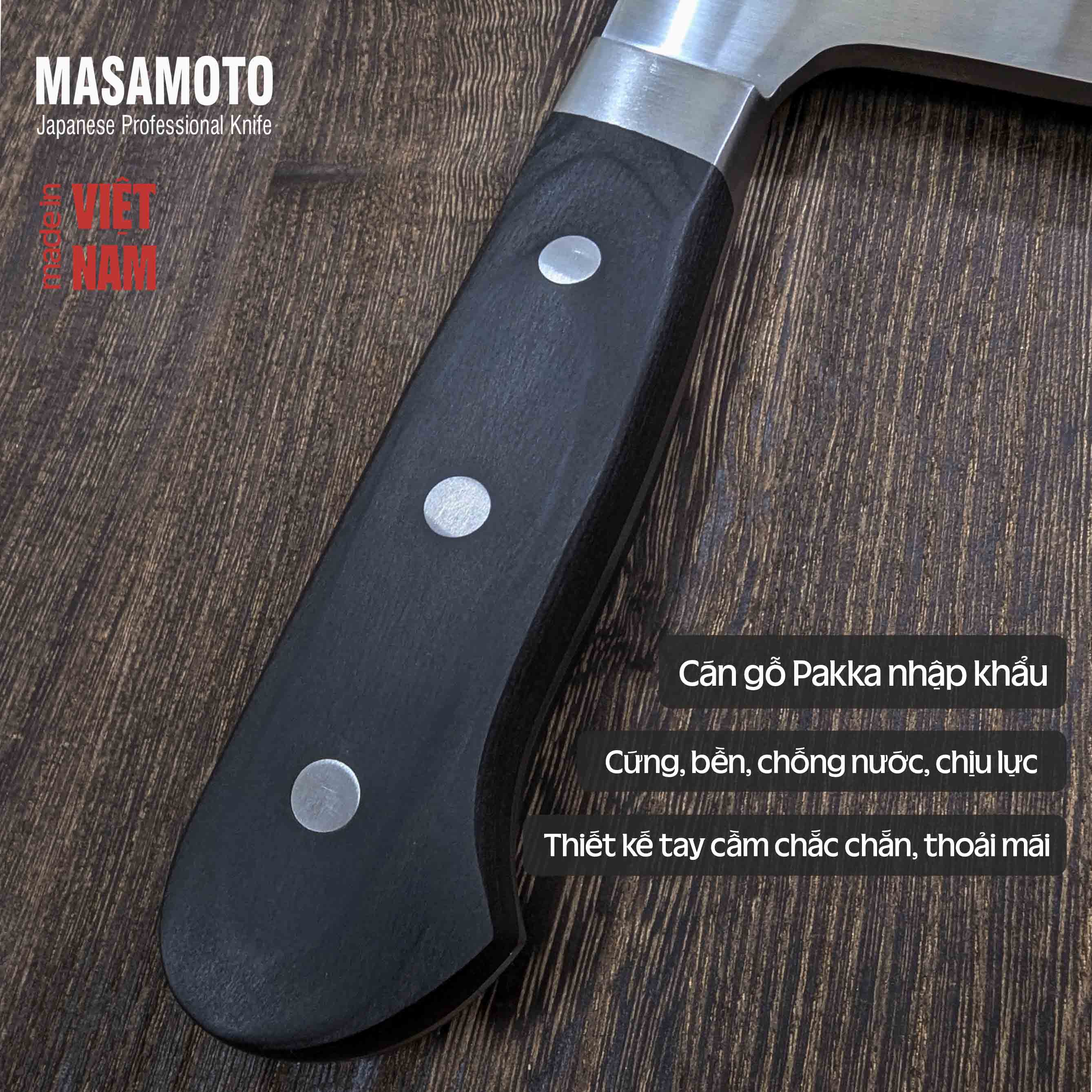 cán dao chặt gỗ pakka